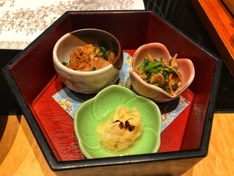 Appetizer from Hakata Hanamidori Mizutaki
