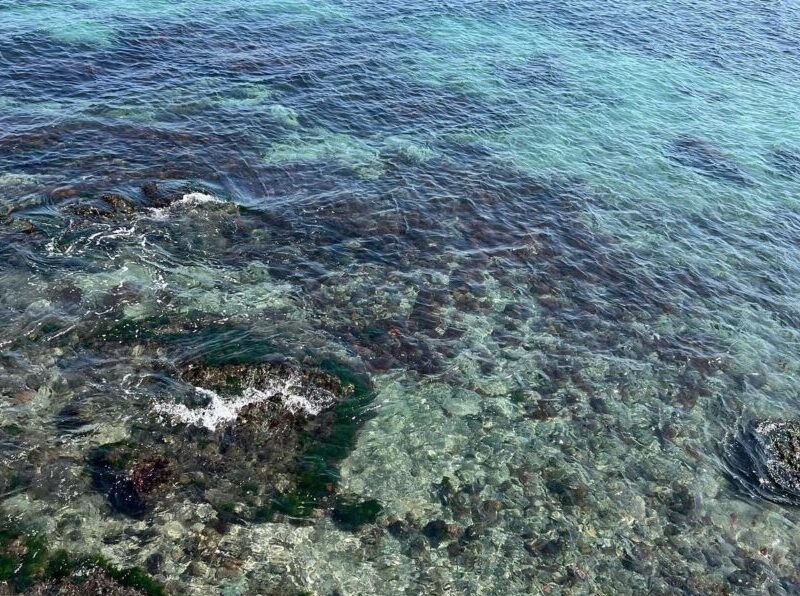 Clear sea water at Meoto Iwa