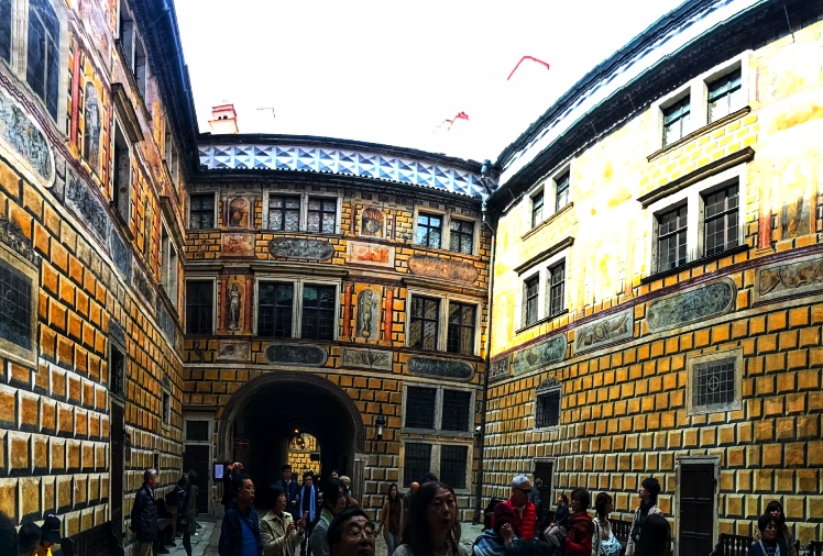 Colorful Painted Castle Courtyard