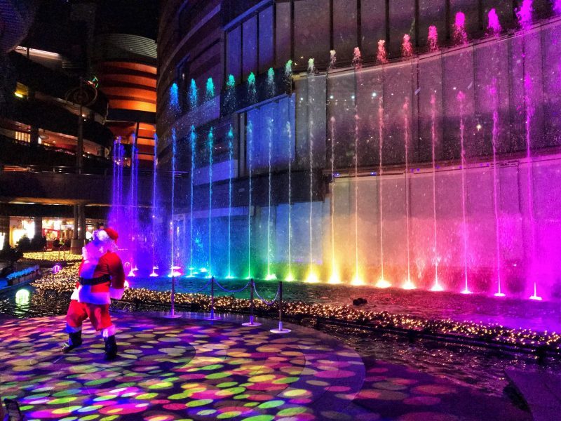 Colorful Water Fountain Show in Canal City Hakata