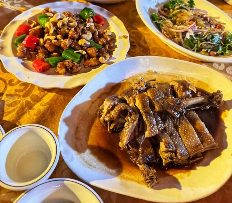 Eating local Cantonese dishes at Guangzhou Local Restaurant