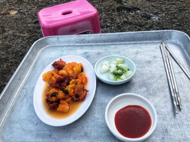 Raw sea food At Yongmeori Coast