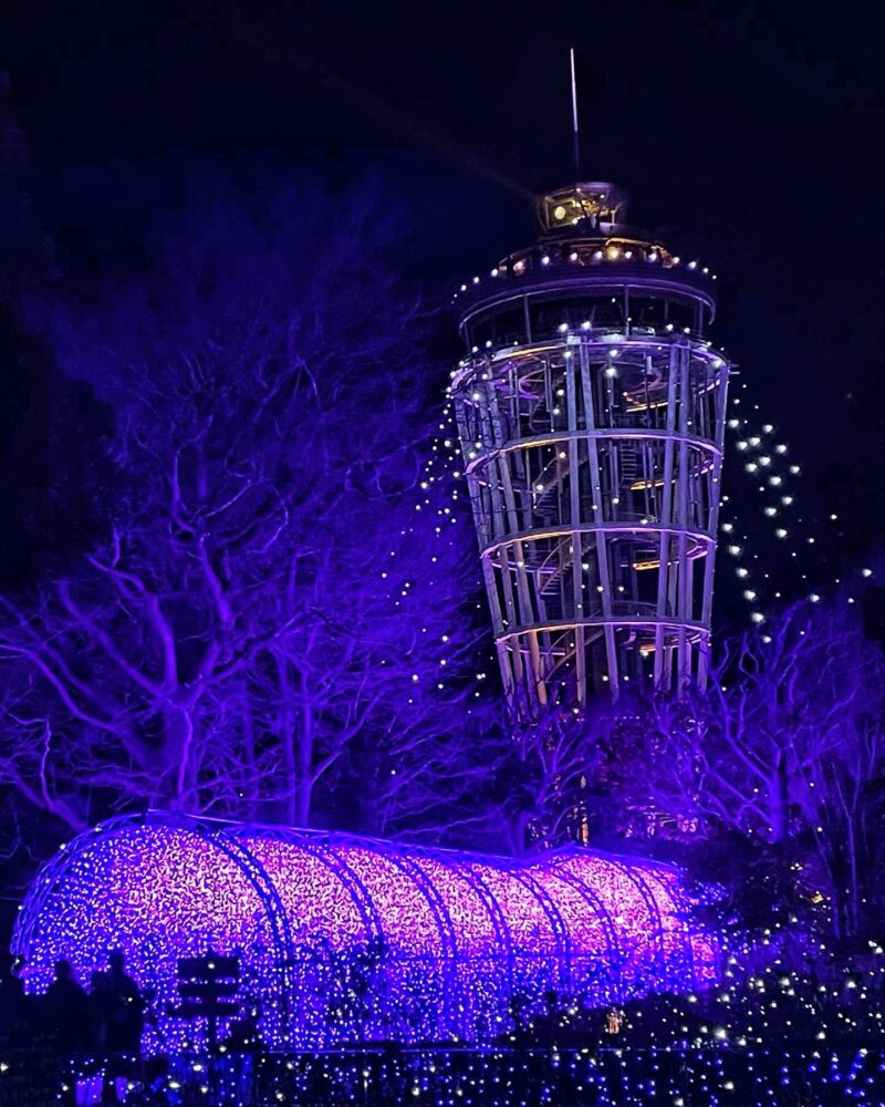 Enoshima Sea Candle Towers at night
