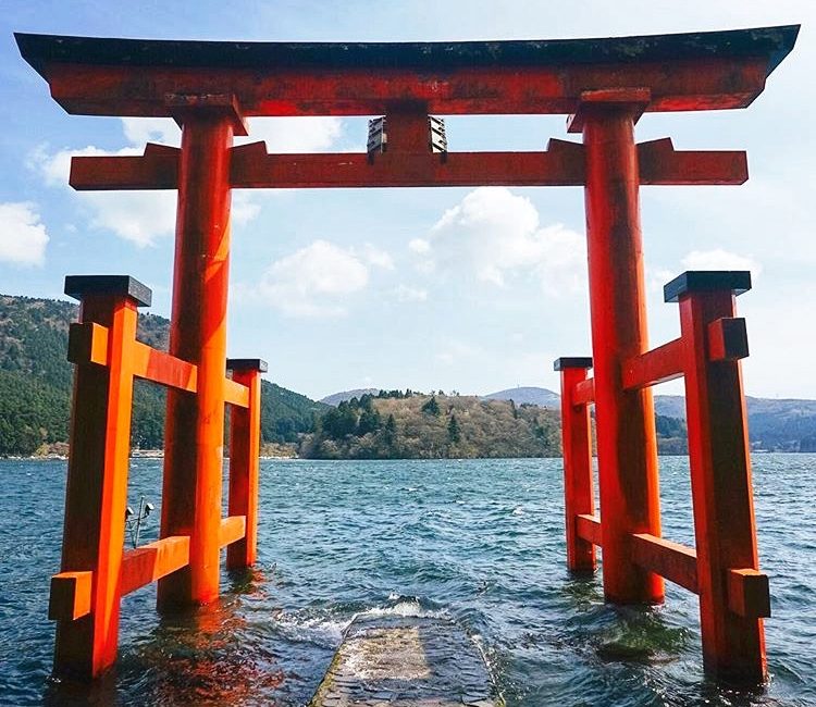 Hakone - Famous Torii Gate Floating in Water