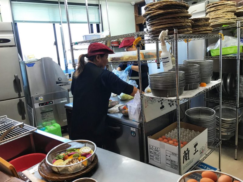 Food Preparation inside Jigoku Mushi Kobo