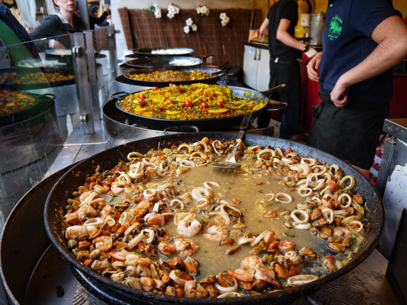 Food Stalls in Paris Food Market