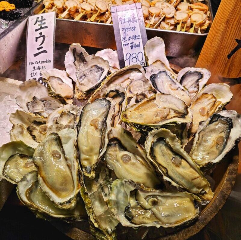 Fresh Juicy Oyster in Nishiki Market