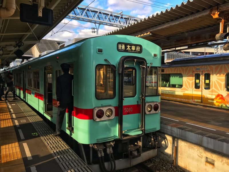 From Fukuoka to Dazaifu by Nishitetsu Train