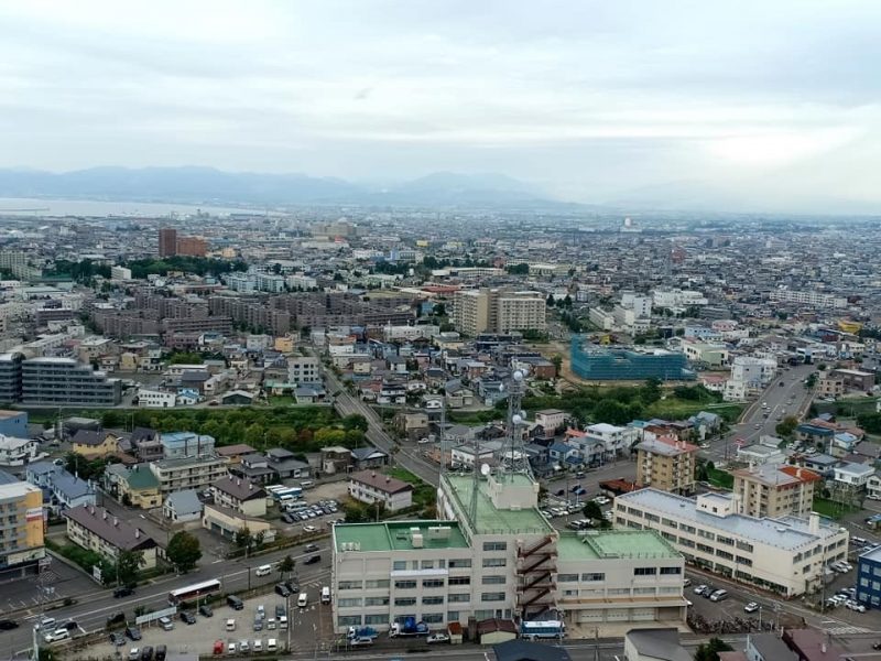 Hakodate city view from Goryokaku Tower Observatory