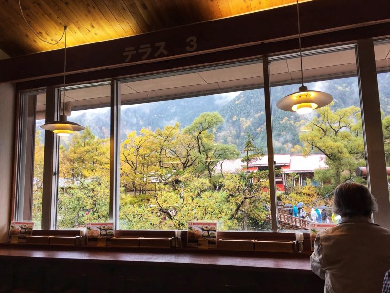 Having Lunch in Kamikochi Restaurant