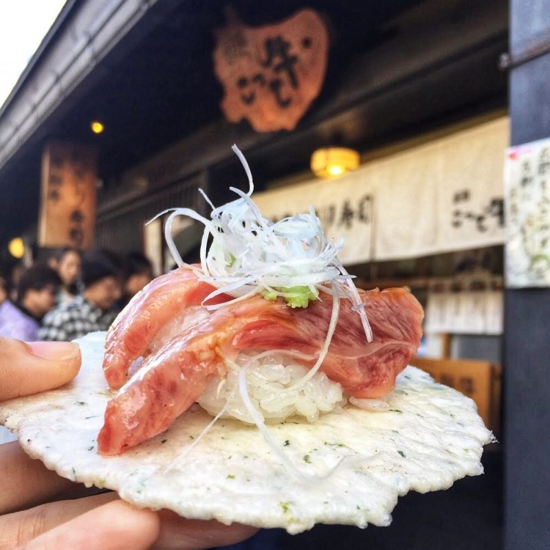Best Hida Beef Sushi in Sanmachi Takayama