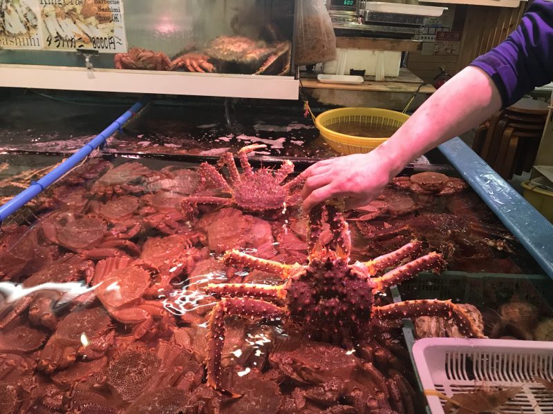 Lively seafood in Sankaku Market