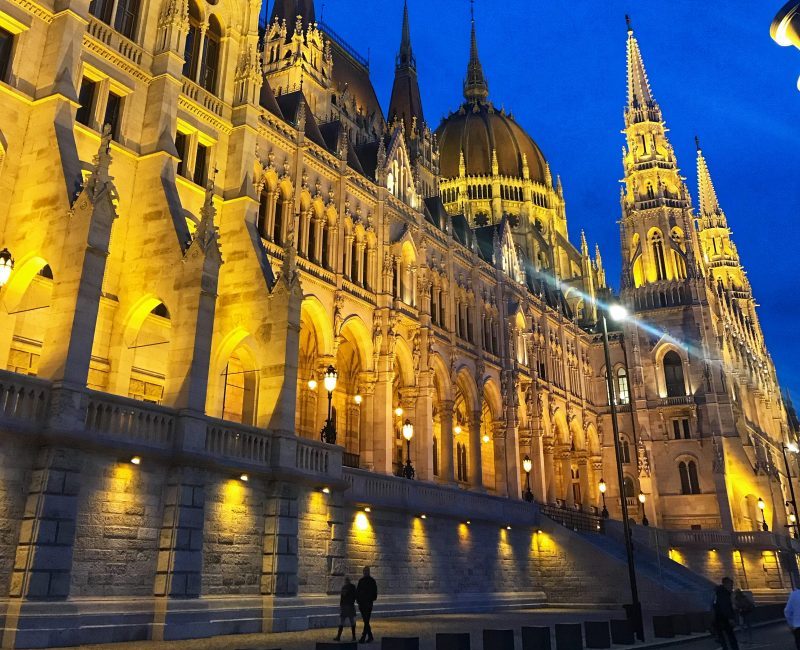 Night View At Hungarian Parliament Building