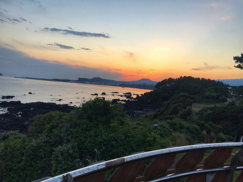 Sun set at viewing platform at Olle trail 6