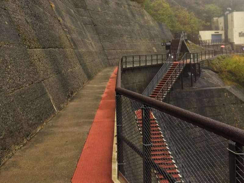 Long flight of stairs To Korobe Observation Deck