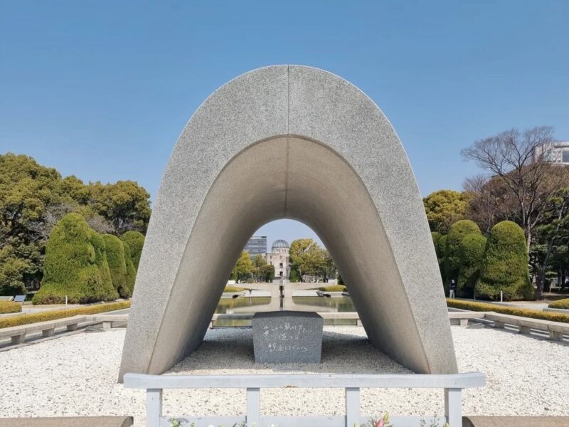 Perfectly Line on Memorial Cenotaph and Atomic Bomb Dome