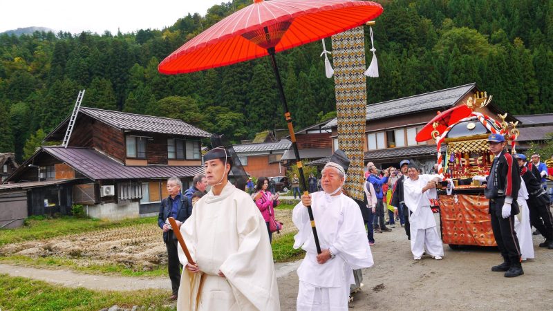 Portable Shrine Carried Out During Shirakawago Doburoku Matsuri