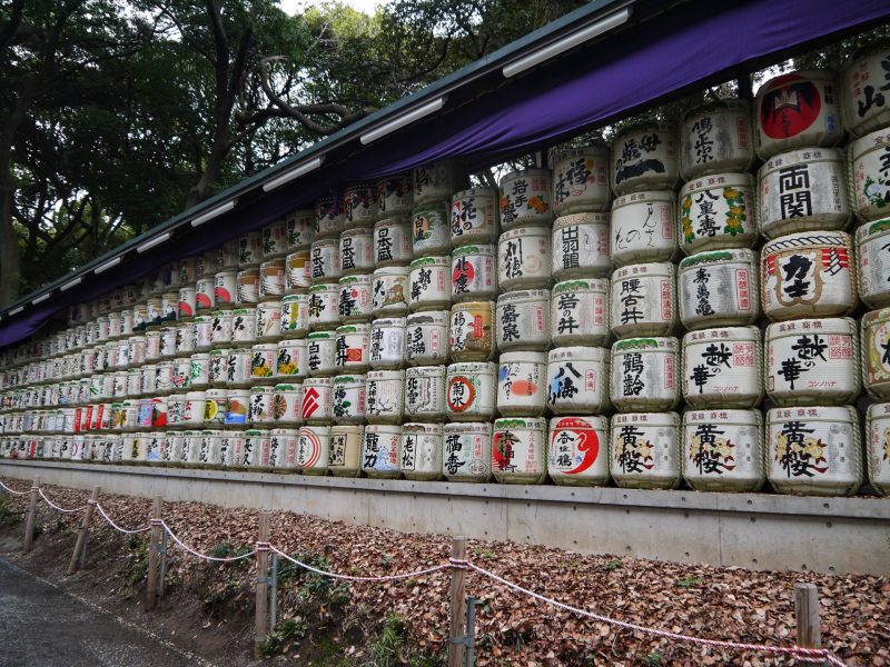 Sake and Wine Barrel in Meiji Jingu