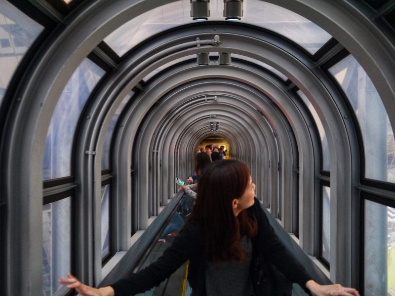 Enchanted escalators tunnel trip in Umeda Sky Building