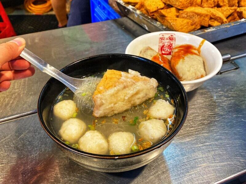 Street Food at at Keelung Miaokou Night Market