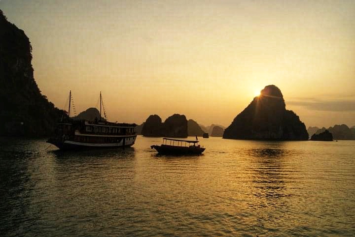 Sunset in Halong Bay