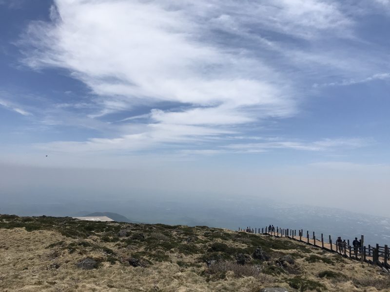 View from the summit of mount Hallasan