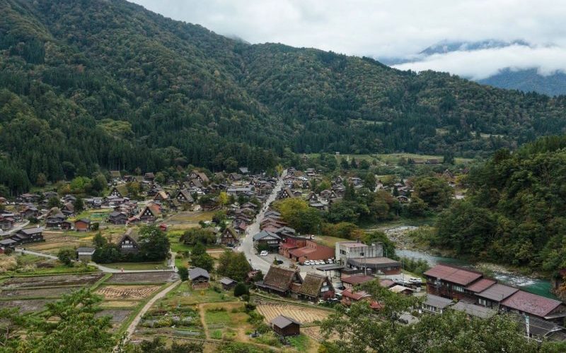 View On Shirakawago Village at Shiroyama Viewpoint