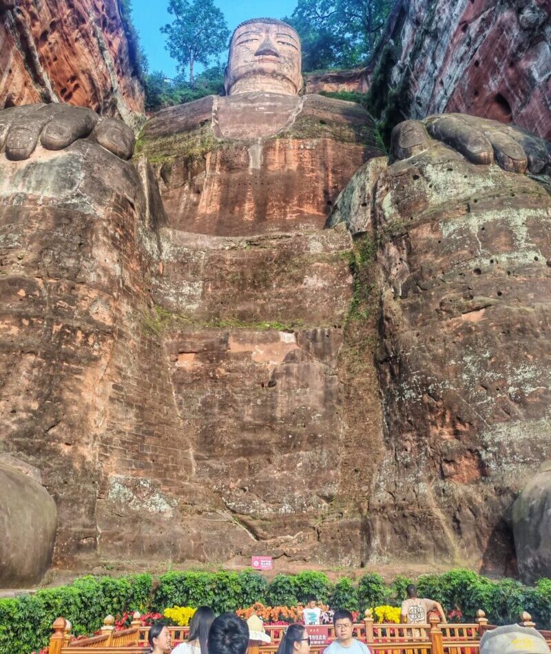View on Leshan Giant Buddha from bottom