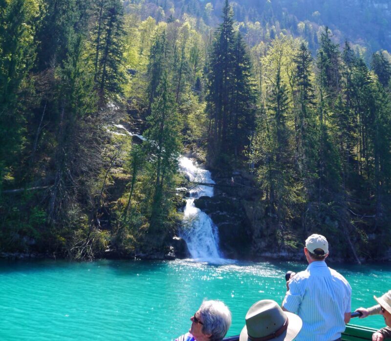 Waterfall view during boat trip to Brienz
