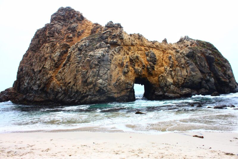 keyhole rock formations at Pfeiffer Beach